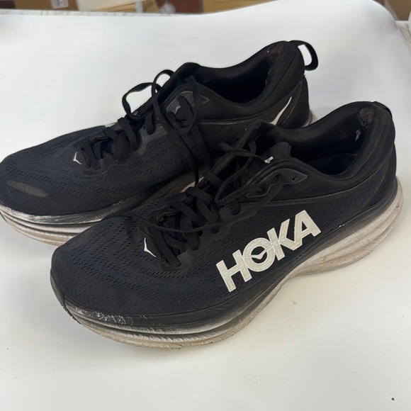 Used men’s HOKA Black Running Shoes 12 D - Picture 1 of 6